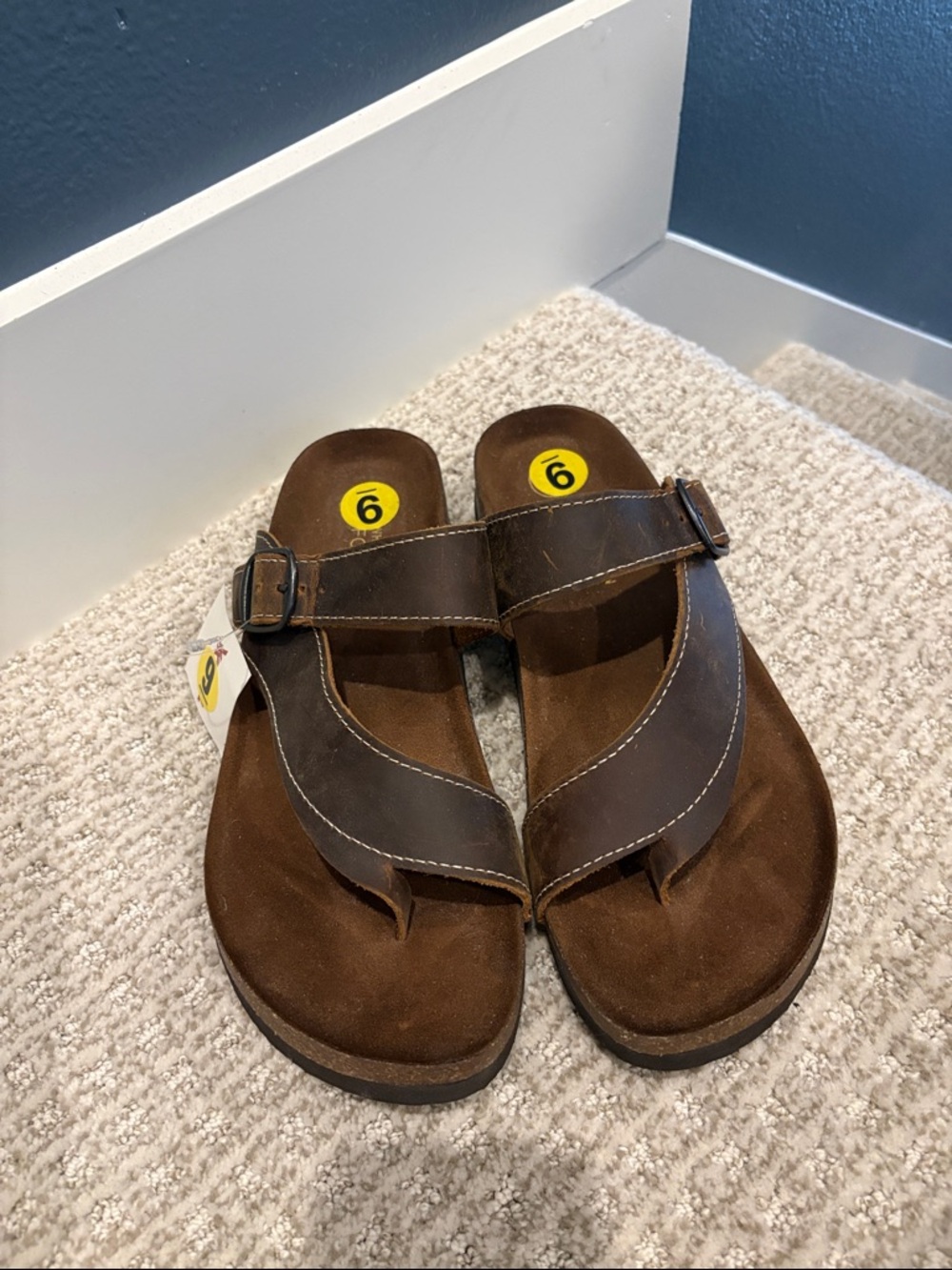 NWT-White Mountain Brown Dual-Strap Toe-Post Sandals